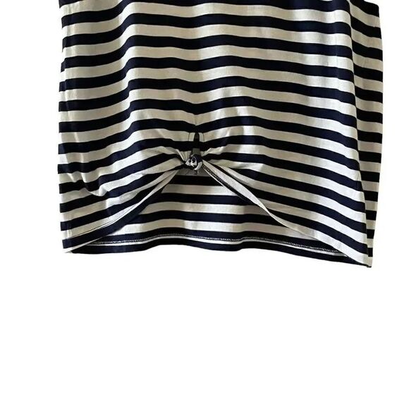 2 for $30 Michael Kors Stripes Front Knot Short Sleeves Soft High Low L # 1373 - Picture 3 of 12
